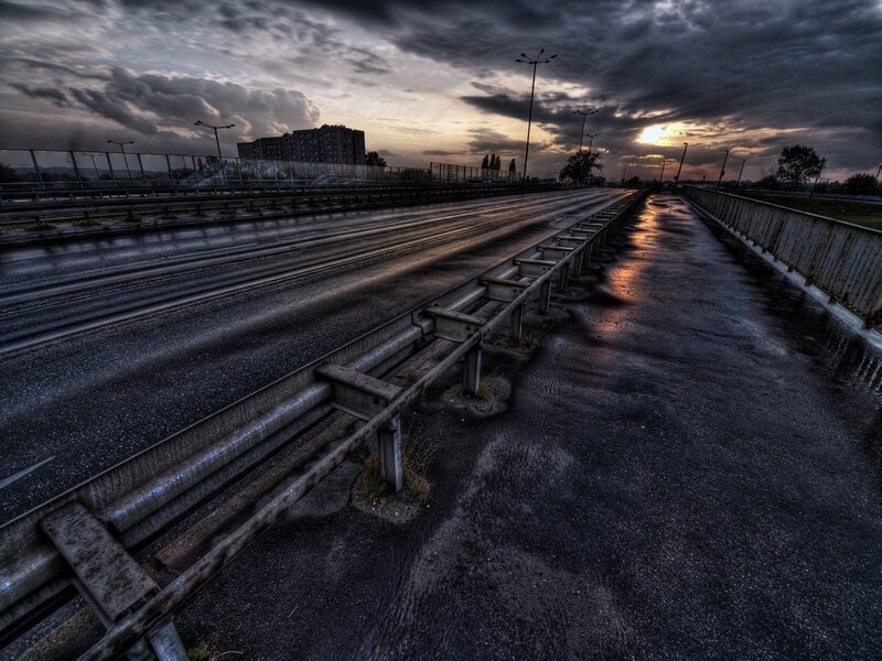 Empty Highway at Dusk
