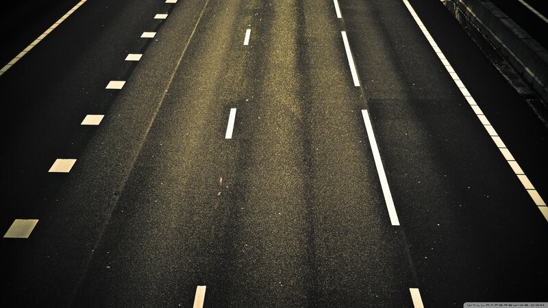 Empty Highway at Night — Black