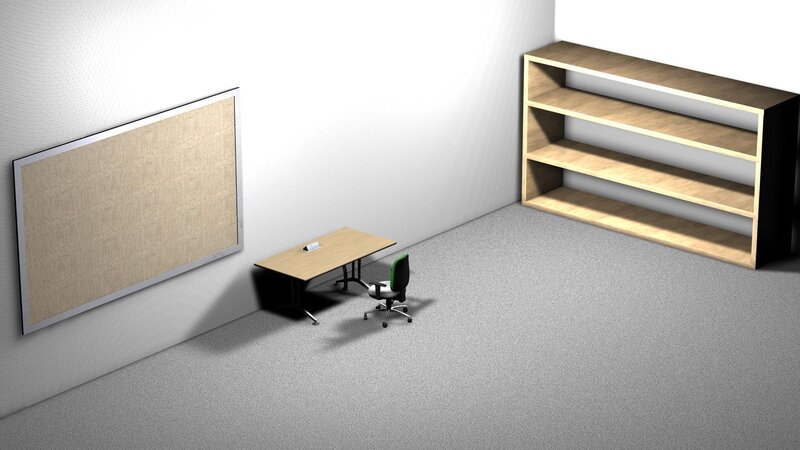 Empty Office Corner — Gray, Neutral
