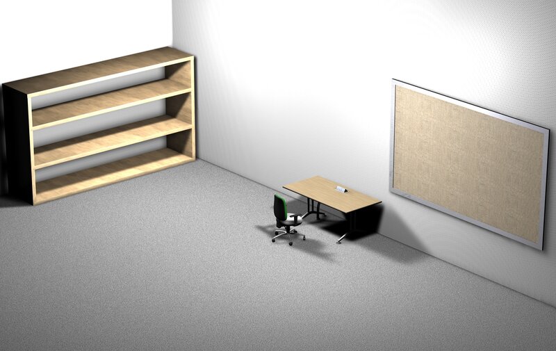 Empty office corner with desk