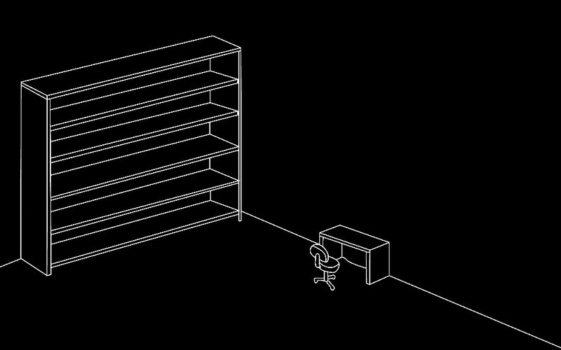 empty office furniture sketch