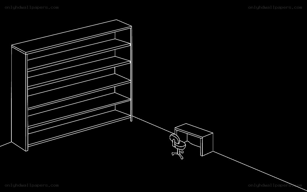 empty office furniture sketch
