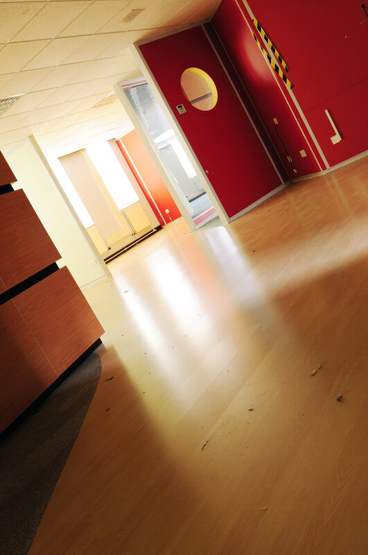 empty office hallway