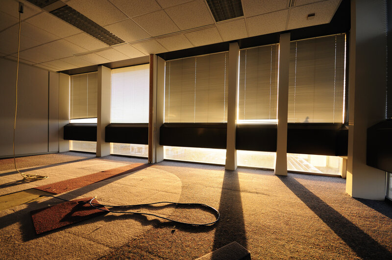 Empty Office Room — Brown, Dramatic, Sunset