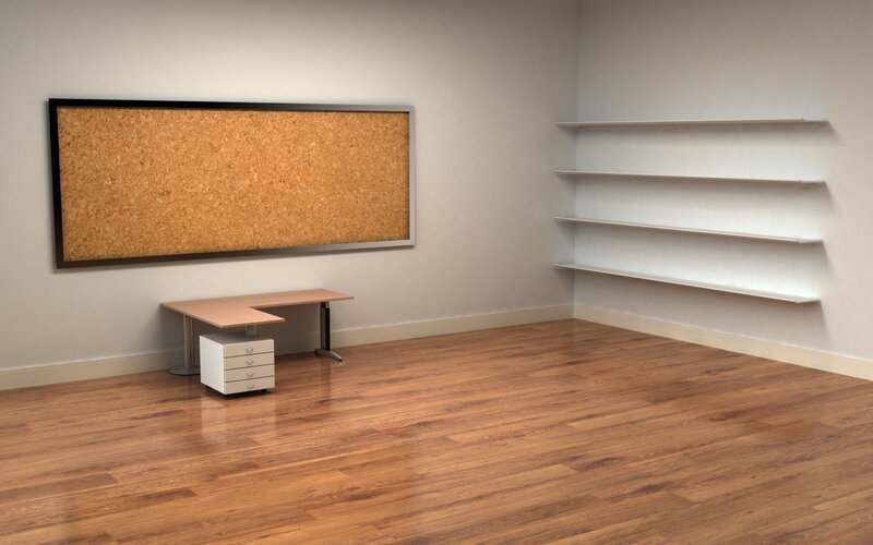 Empty Office Room — Brown, Neutral, 3d Render