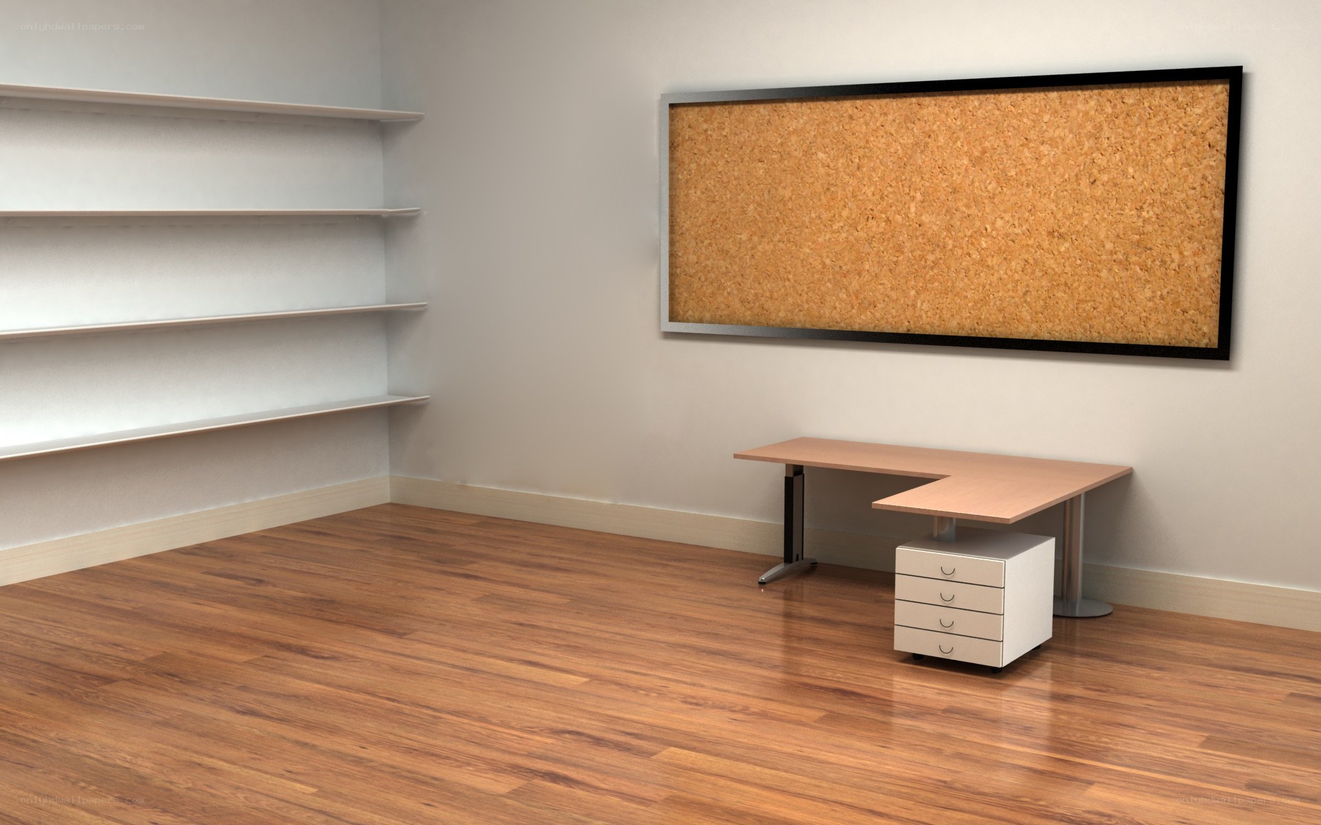 empty office room with desk