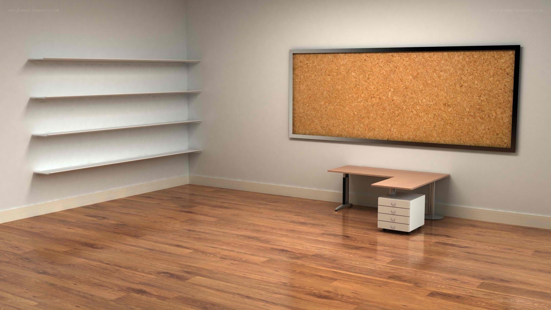 empty office room with desk