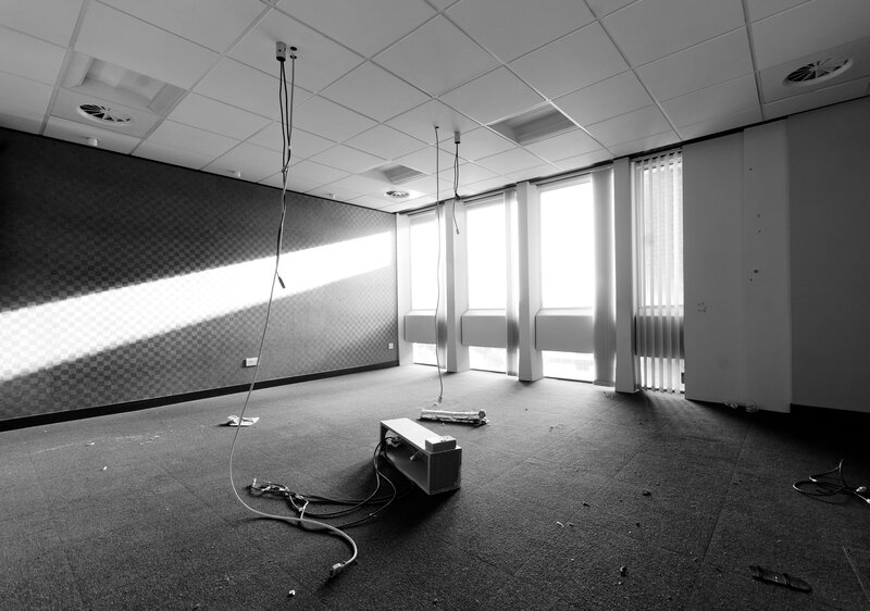 Empty office room with sunlight