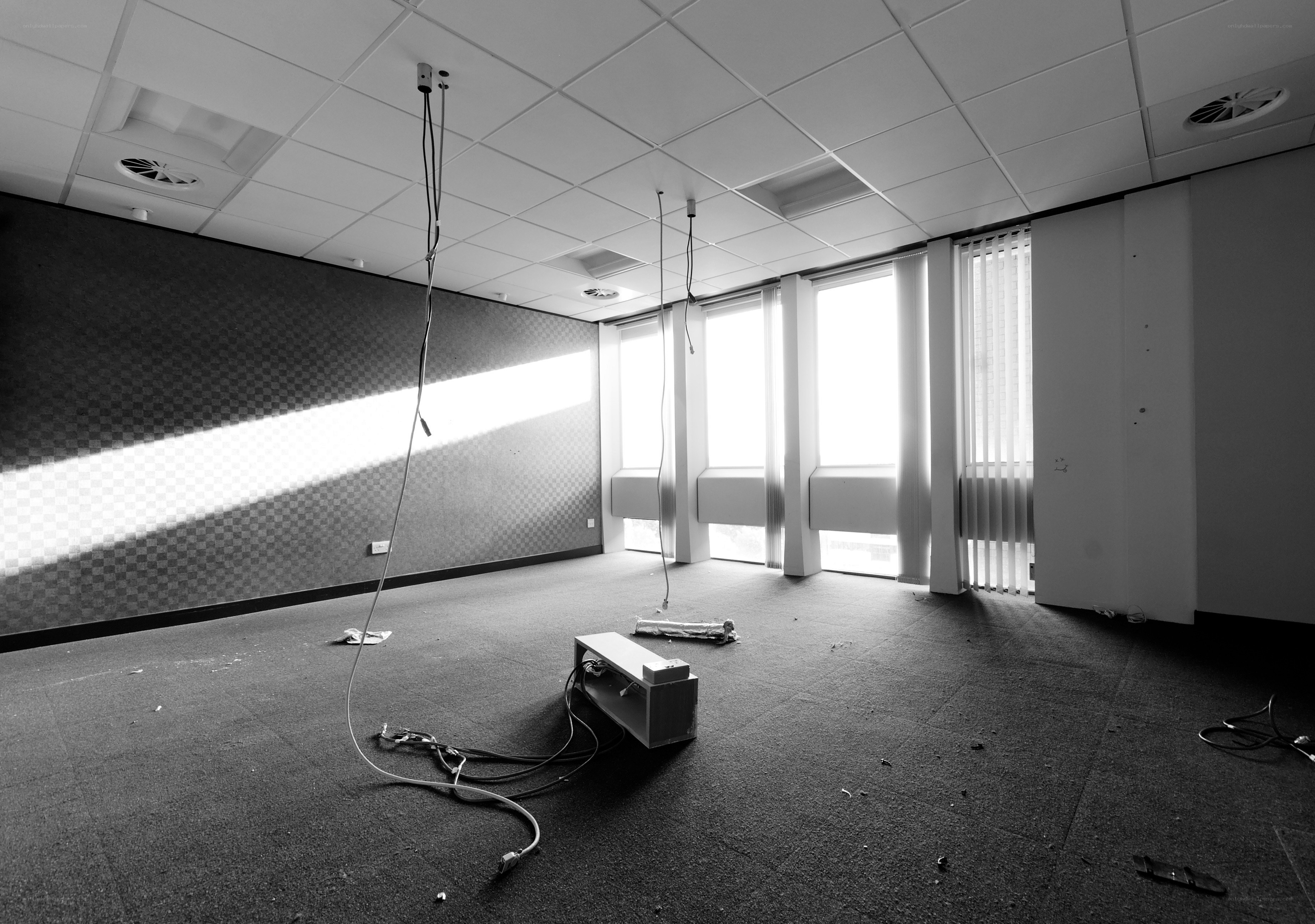 Empty office room with sunlight