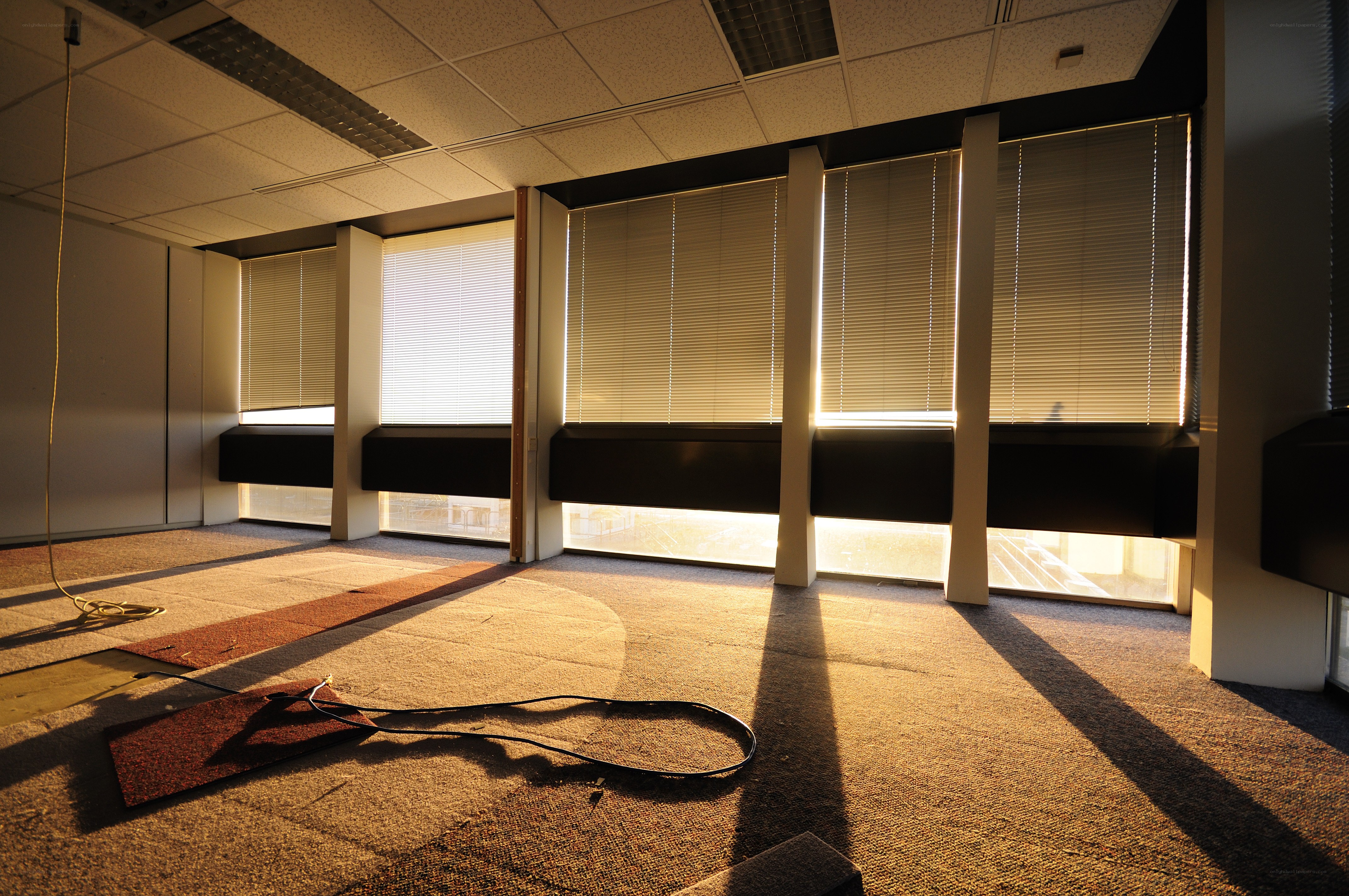 Empty office with sunlight