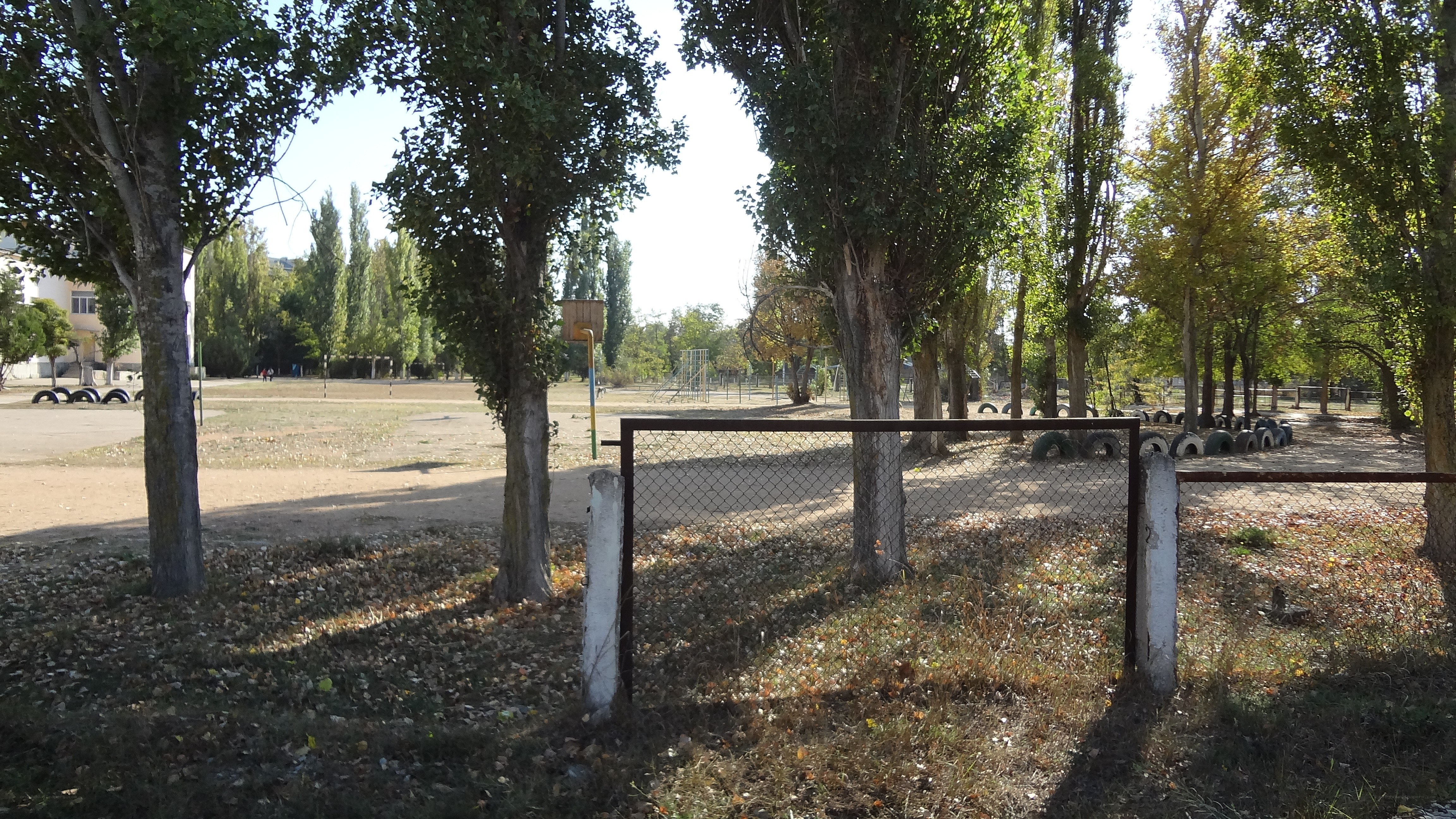 Empty park with playground