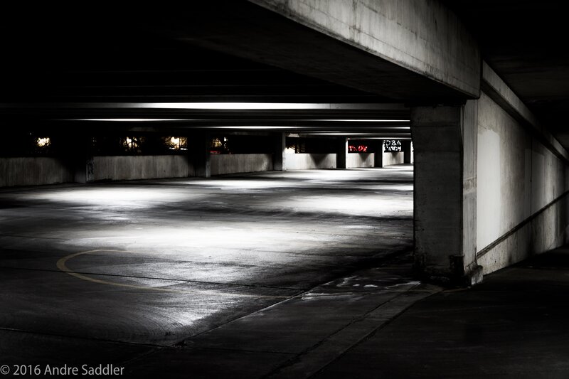 Empty Parking Garage — Black, Dramatic