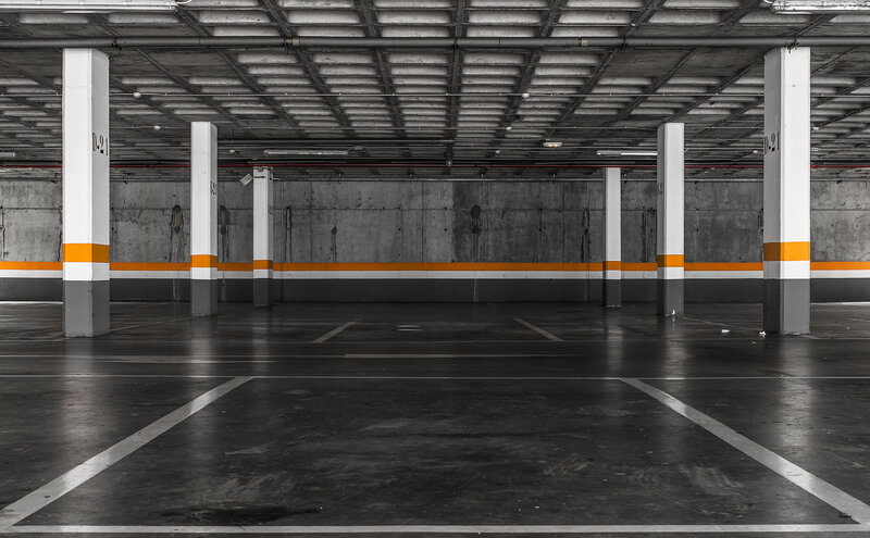 Empty Parking Garage — Gray