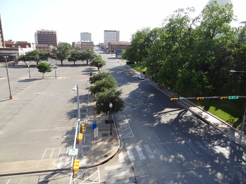 Empty Parking Lot and Street