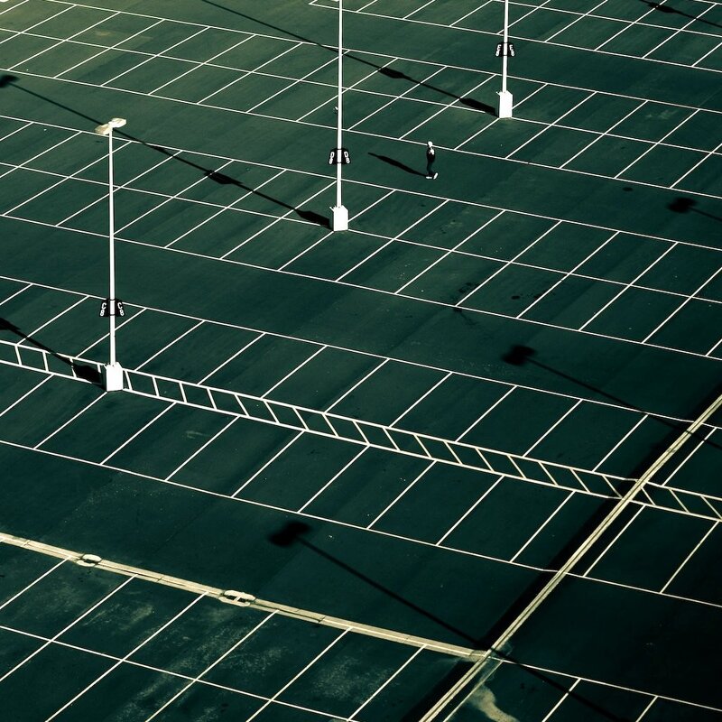 Empty parking lot from above