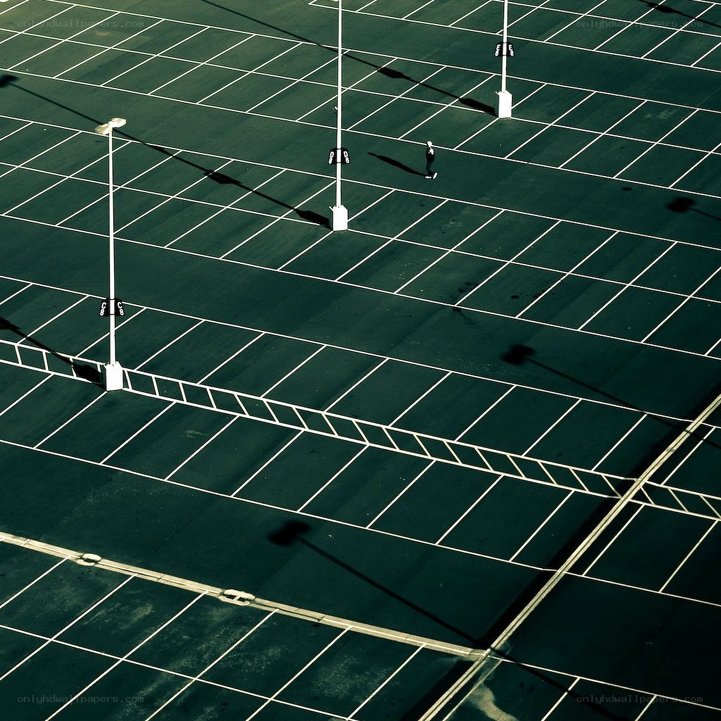 Empty parking lot from above