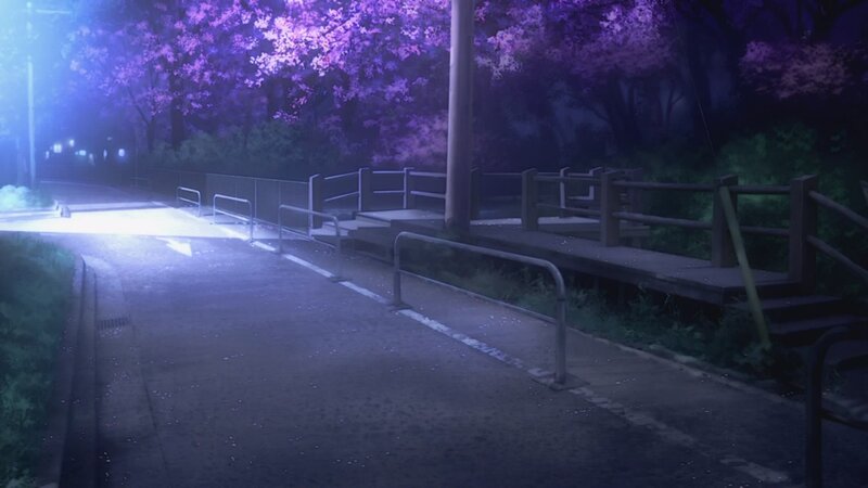 Empty Path under Cherry Trees