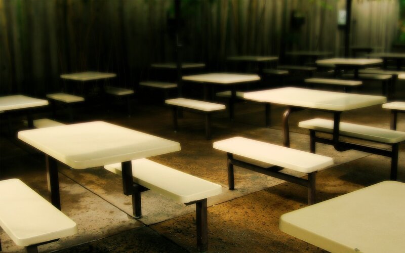 Empty Picnic Tables