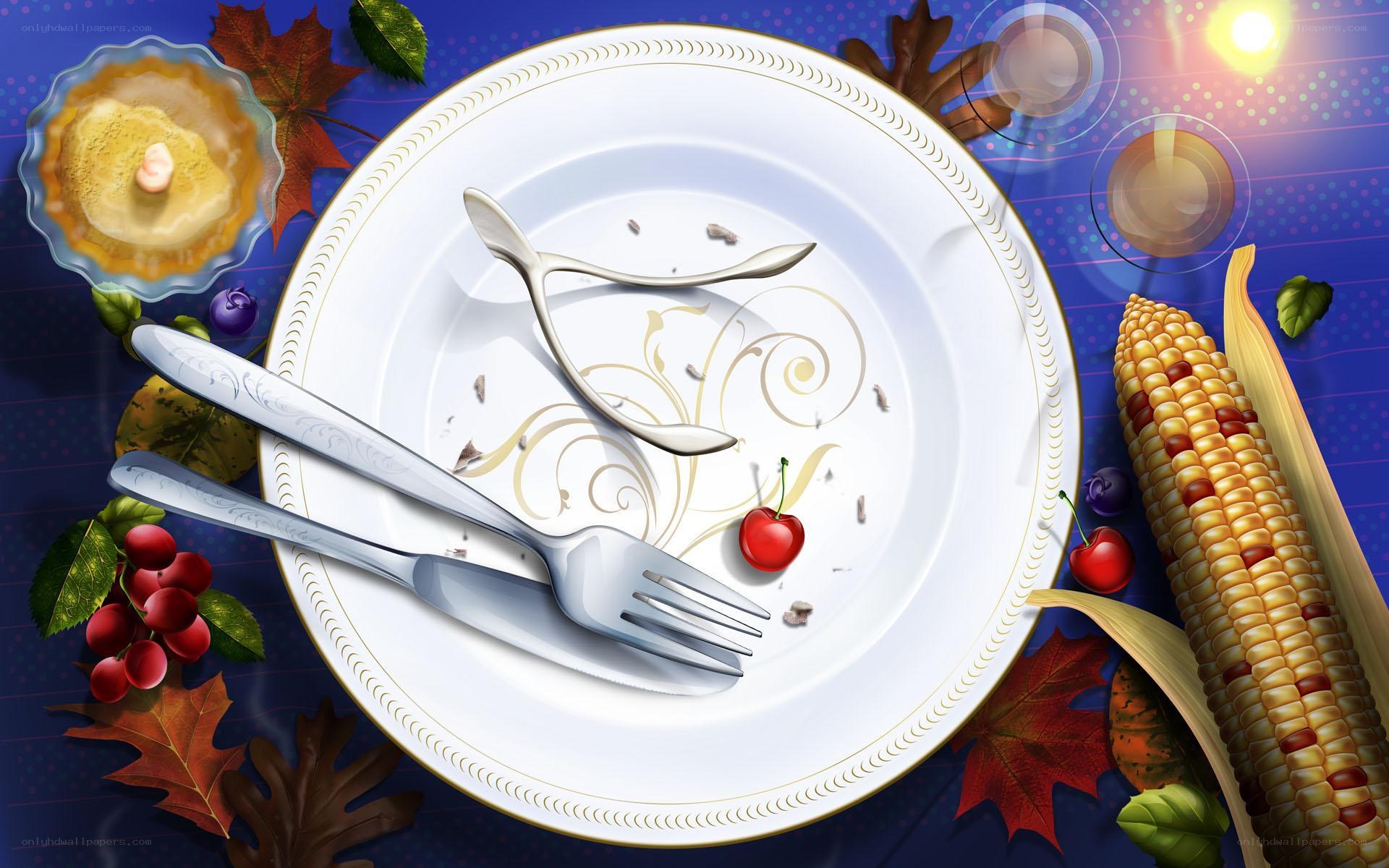 Empty plate with autumn harvest