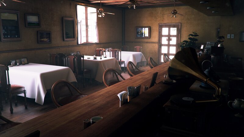 Empty restaurant interior