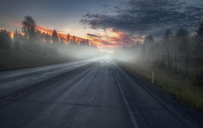 Empty Road at Dawn — Gray