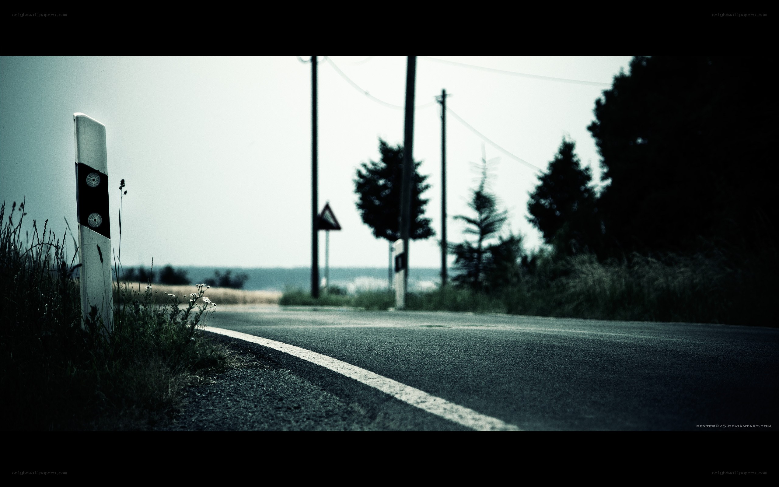 empty road at dusk
