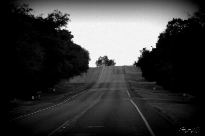 Empty Road at Dusk — Black