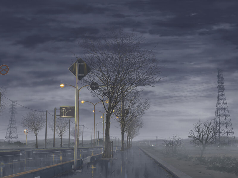 Empty Road at Dusk — Gray, Dreary