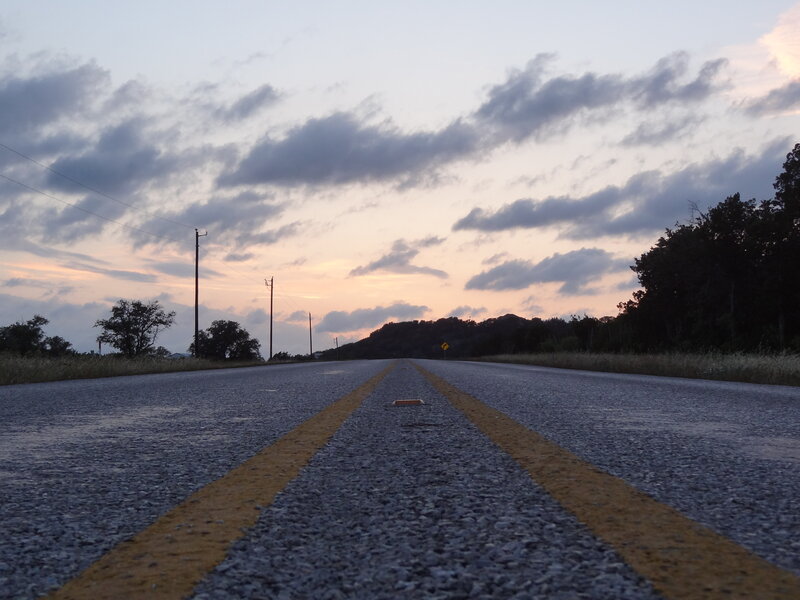 Empty Road at Dusk — Gray, Serene, Sunset