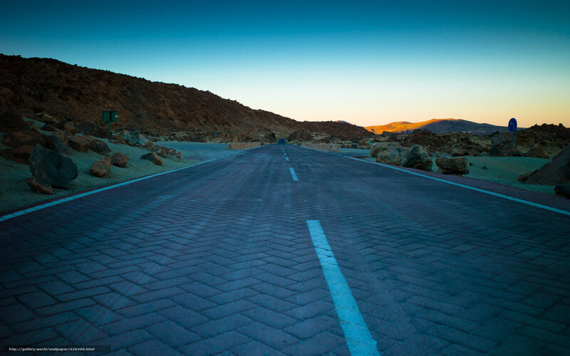 Empty road at dusk