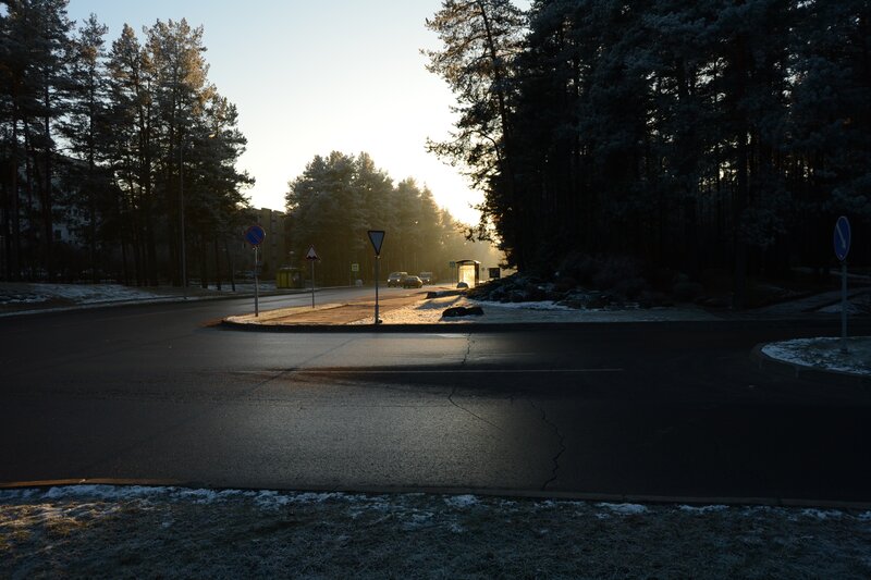 Empty Road at Sunrise — Black