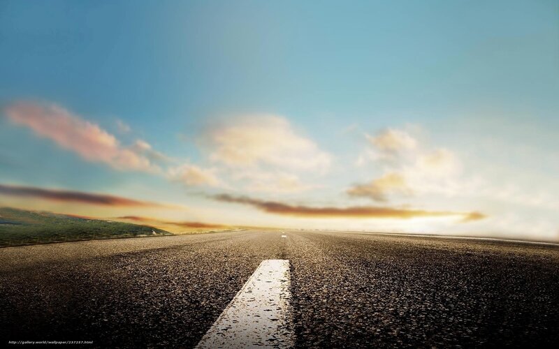 Empty road at sunrise