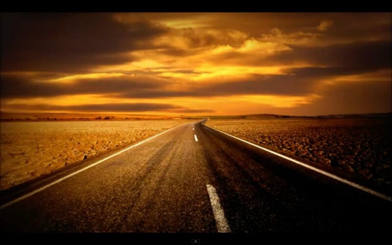Empty Road at Sunset — Orange, Dramatic