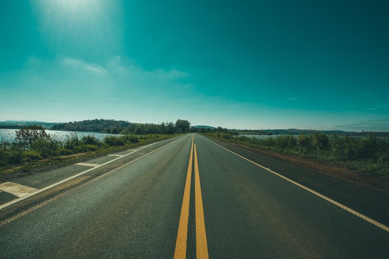 Empty Road by Lake