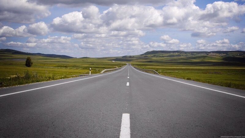 Empty Road in Countryside — Green, Serene