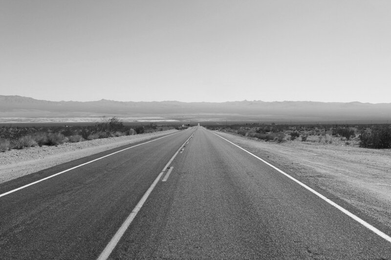 Empty Road in Desert — Black