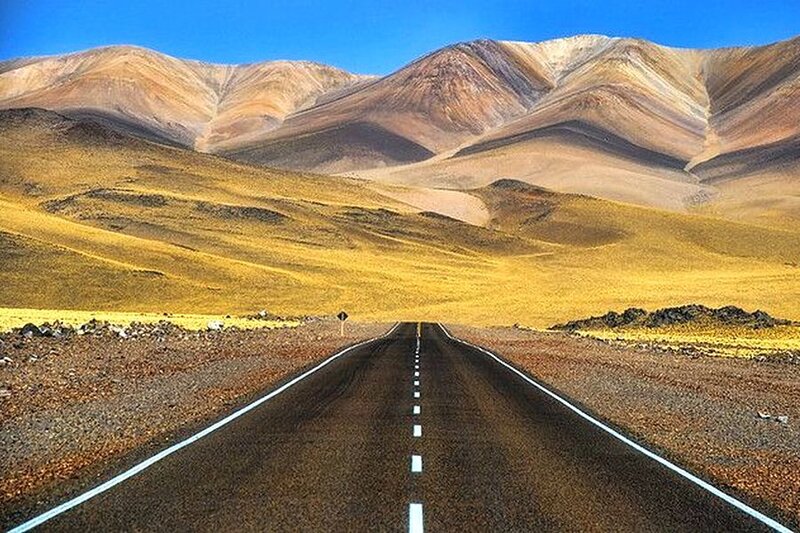 Empty Road in Desert — Blue
