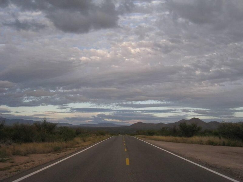 Empty Road in Desert — Gray