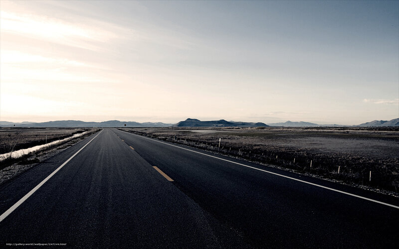 Empty road in desert landscape
