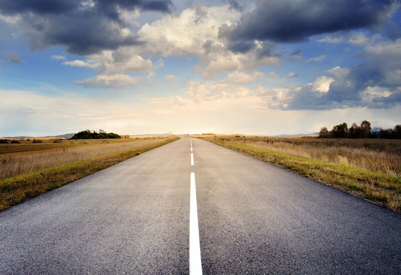 Empty Road in Field