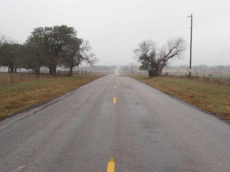 Empty Road in Fog — Gray, Misty, Morning