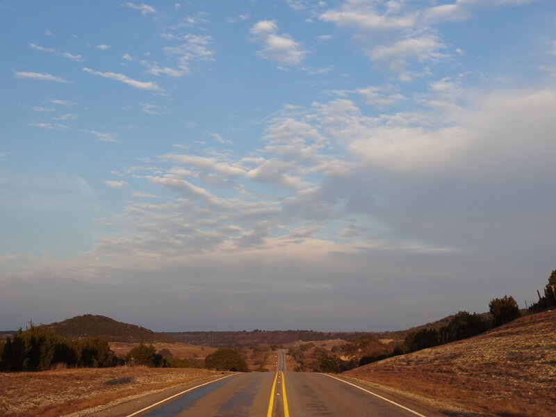 Empty Road Stretching Forward — Blue, Serene