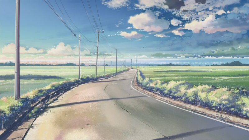 Empty Road Through Fields — Blue