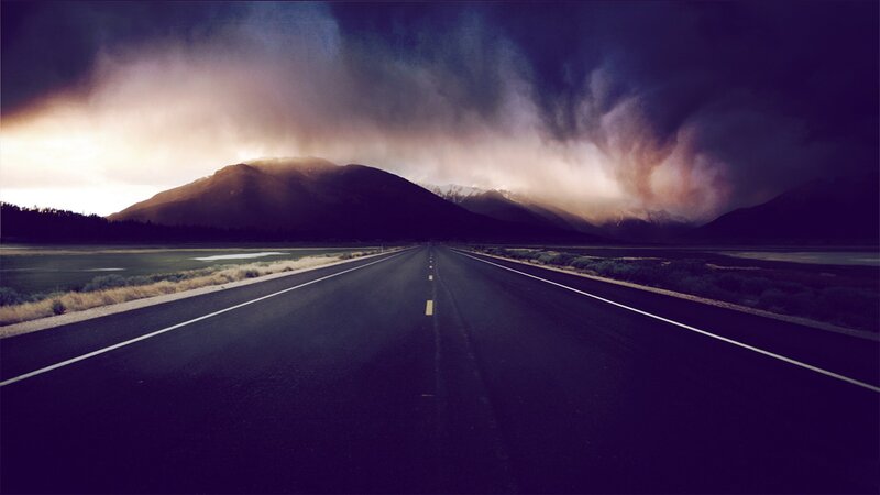 Empty Road to Mountains