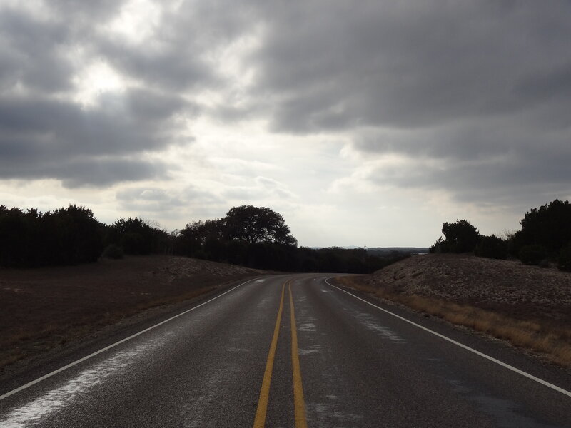Empty Road under Cloudy Sky — Gray