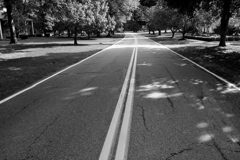 Empty Road with Trees — Black