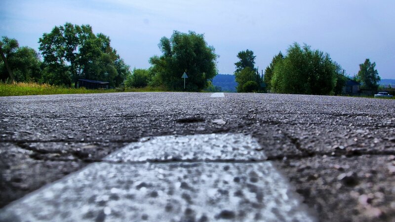 empty road with white lines