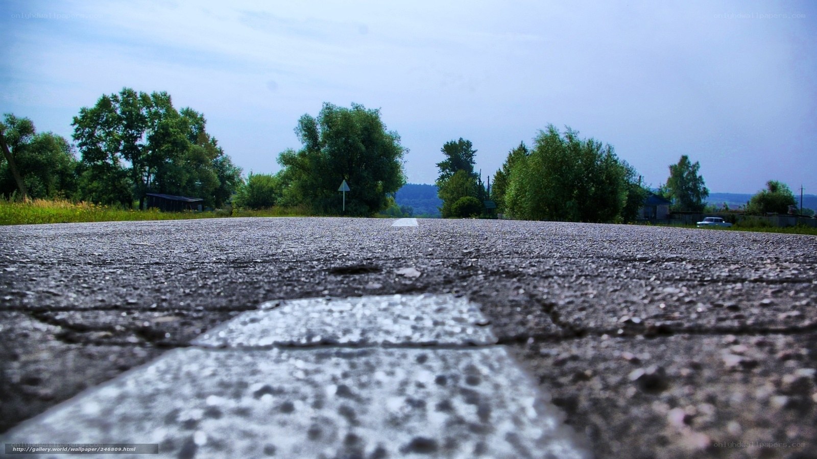 empty road with white lines