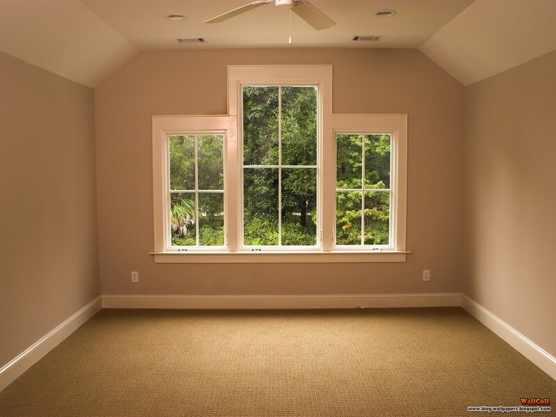 Empty room with bay window