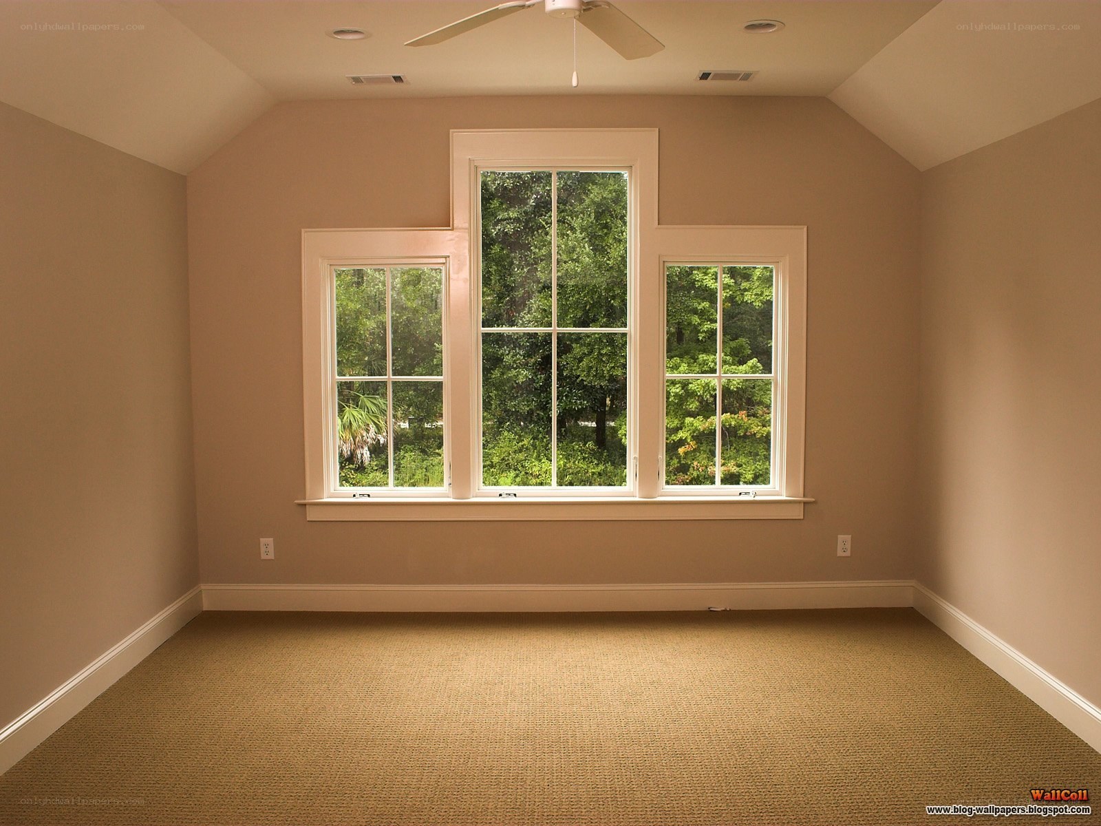 Empty room with bay window